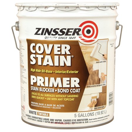 Zinsser Cover Stain White Oil-Based Alkyd Primer and Sealer 5 gal 03550